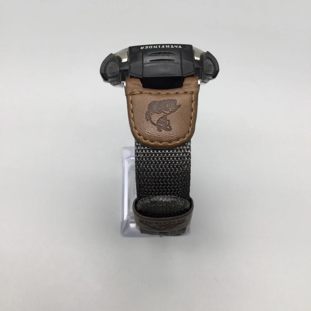 Casio Pathfinder PAS-400B Mens Watch 46mm Digital Gray Brown Canvas New Battery